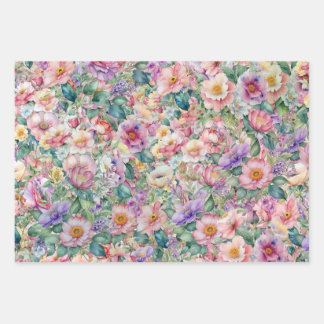 Waterverf bloemmotief, bloemenachtergrond inpakpapier vel