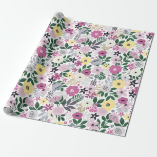 Waterverf Bloemmotief Cadeaupapier
