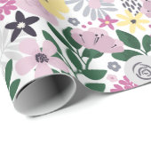 Waterverf Bloemmotief Cadeaupapier (Rol Hoek)