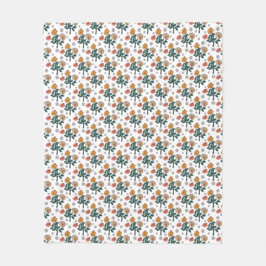 Waterverf bloemmotief fleece deken (Voorkant)