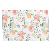 Waterverf bloemmotief in perzik kussensloop (Voorkant-Links)