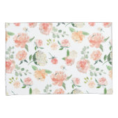 Waterverf bloemmotief in perzik kussensloop (Voorkant-Rechts)