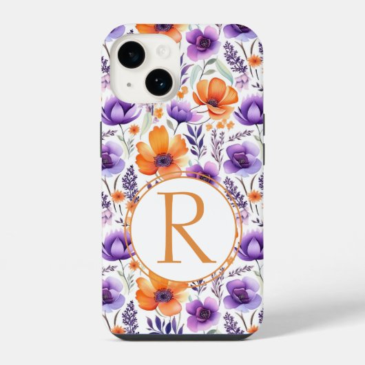Waterverf Bloemmotief iPhone Hoesje (Achterkant)
