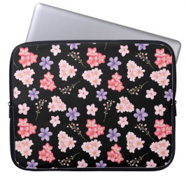 Waterverf Bloemmotief Laptop Sleeve
