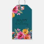 Waterverf Bloemmotief | Moderne Bloemen Cadeaulabel (Voorkant)