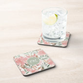 Waterverf Bloemmotief Monogram Bier Onderzetter (Rechterzijde)