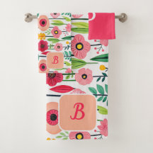 Waterverf bloemmotief monogram naam