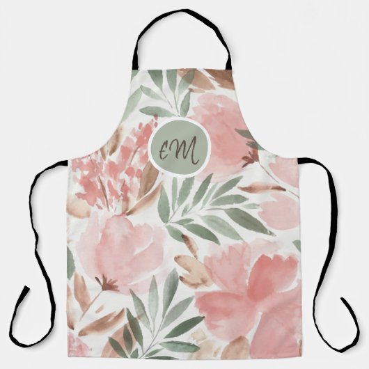 Waterverf Bloemmotief Monogram Schort (Voorkant)
