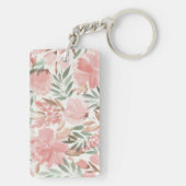 Waterverf Bloemmotief Monogram Sleutelhanger (achterkant)