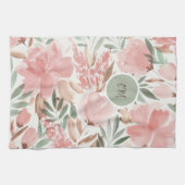 Waterverf Bloemmotief Monogram Theedoek (Horizontaal)