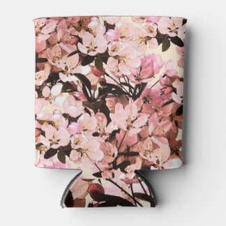 Waterverf bloemmotief ontwerp blikjeskoeler