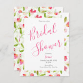 Waterverf Bloemmotief Uitnodiging (Voorkant / Achterkant)
