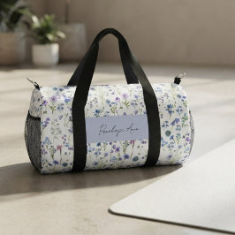 Waterverf Bloemnaam in het blauw paars Schrift Plunjezak
