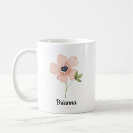Waterverf Bloemnaam met Blush Tint Koffiemok
