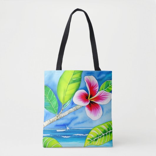 Waterverf bloemontwerp tote bag (Voorkant)