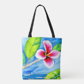 Waterverf bloemontwerp tote bag (Achterkant)