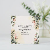 Waterverf bloemontwerper Bewaar de datum Save The Date (Staand voorkant)