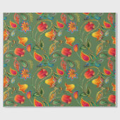 Waterverf bloempaisleypatroon cadeaupapier (Vlak)