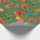 Waterverf bloempaisleypatroon cadeaupapier (Hoek)