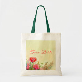 Waterverf Bloempapaver Bruidsmeisje Tote Bag