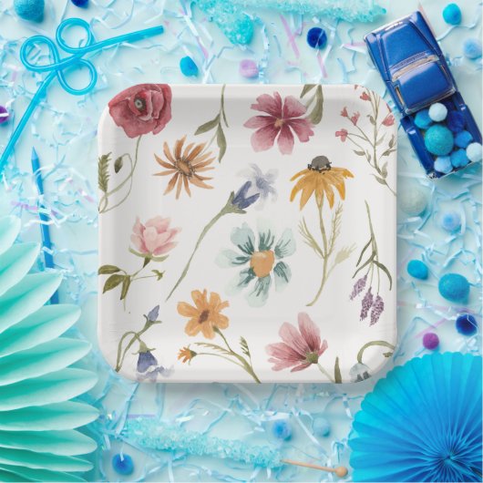 Waterverf Bloempapier Borden Papieren Bordje (Feest)