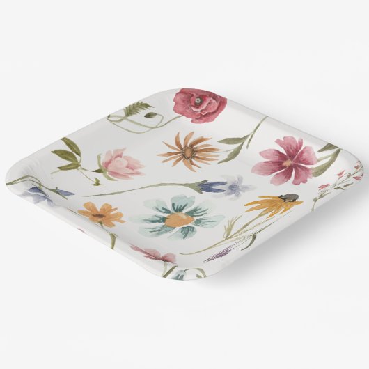 Waterverf Bloempapier Borden Papieren Bordje (Gebogen)