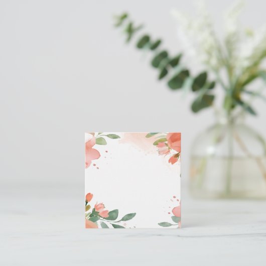 Waterverf bloempastel informatiekaartje (Staand voorkant)