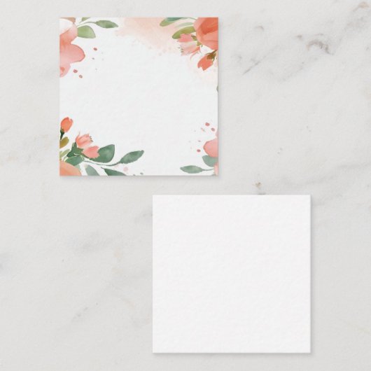 Waterverf bloempastel informatiekaartje (Voorkant / Achterkant)