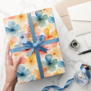 Waterverf Bloempatroon Gift Levendige Bloemen Cadeaupapier