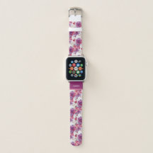 Waterverf bloempatroon rood blauw paars