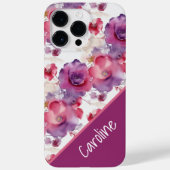 Waterverf bloempatroon rood blauw paars Case-Mate iPhone case (Achterkant)