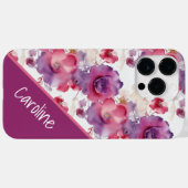 Waterverf bloempatroon rood blauw paars Case-Mate iPhone case (Achterkant (horizontaal))