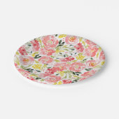 Waterverf bloempatroon satijn lbon bowl papieren bordje (Gekanteld)