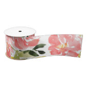 Waterverf bloempatroon satijnen lint (Spoel)