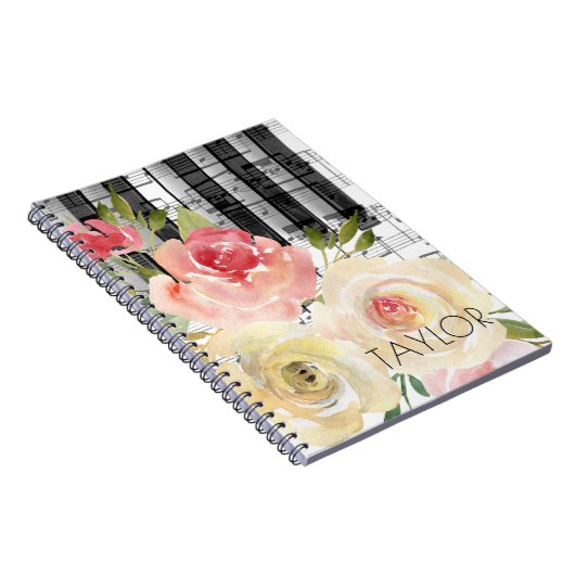 waterverf bloempiano notitieboek (Rechterzijde)