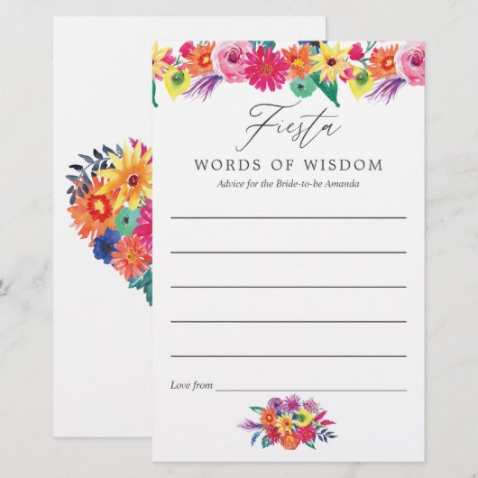 Waterverf Bloemrijke Fiesta Bruidsfeest Advies (Voorkant / Achterkant)