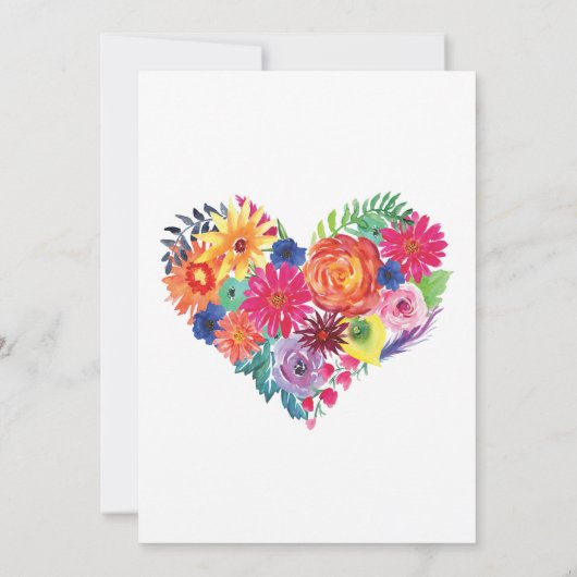 Waterverf Bloemrijke Fiesta Foto Bruiloft Save The Date (Achterkant)