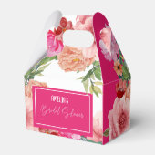 Waterverf bloemrijke helder roze bruidsdouche bedankdoosjes (Achterkant)