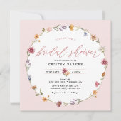 Waterverf Bloemrijke Lente Bruidsfeest Kaart (Voorkant)