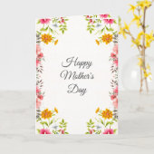 Waterverf Bloemrijke Moederdag Groet Kaart (Gele Bloem)
