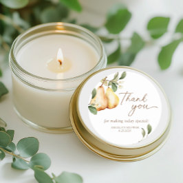 Waterverf Bloemrijke Peer Douche  Ronde Sticker