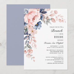 Waterverf Bloemrijke Script Bruids Bruiloft Brunch Kaart