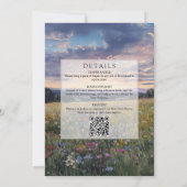 Waterverf Bloemrijke Weide QR Code Baby Shower Kaart (Achterkant)
