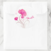 Waterverf bloemroze bruiloft bedankt sticker (Tas)