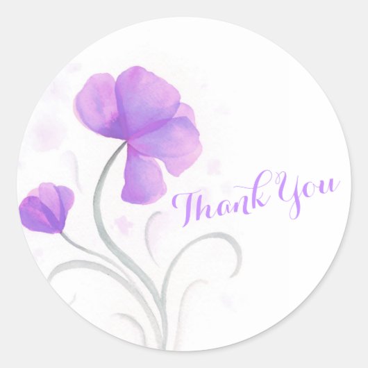 Waterverf bloemroze bruiloft bedankt voor je stick ronde sticker (Voorkant)