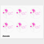 Waterverf bloemroze bruinbruidsticker ronde sticker (Vel)