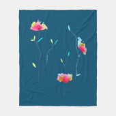 Waterverf bloemroze kunstbloem fleece deken (Voorkant)