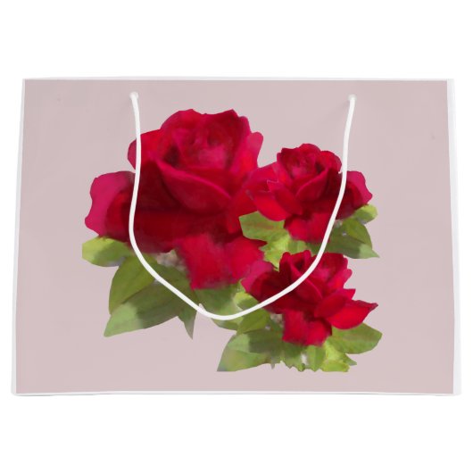 Waterverf bloemrozen cadeautas (Voorkant)