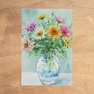 Waterverf bloemschikken puzzel legpuzzel