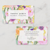 Waterverf Bloemschilderij Haarstylist Sjabloon B Visitekaartje (Voorkant / Achterkant)